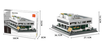 villa savoye, paris, france - building blocks set - wange bricks 5237 - 5