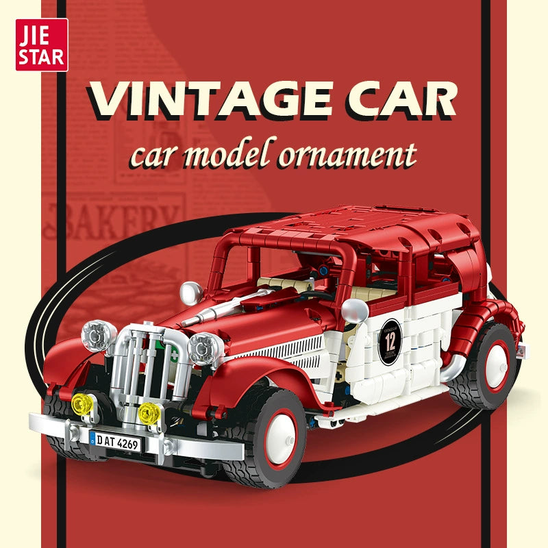 vintage car model oranment - 916 pcs | jiestar 9106 - 1