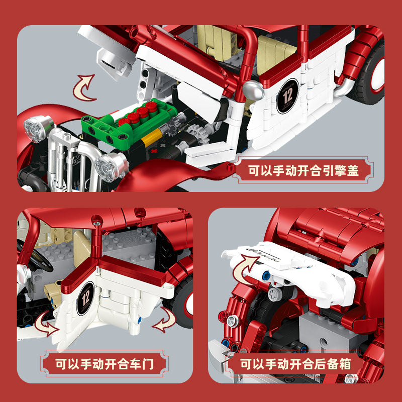 vintage car model oranment - 916 pcs | jiestar 9106 - 4