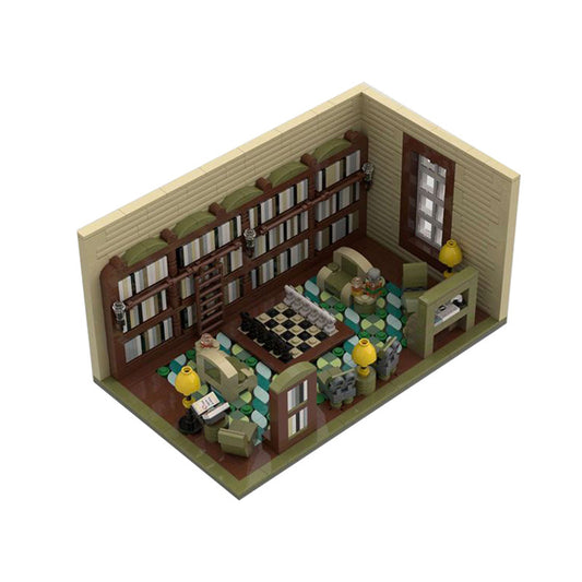 vintage library building set | moc-129589 - 3