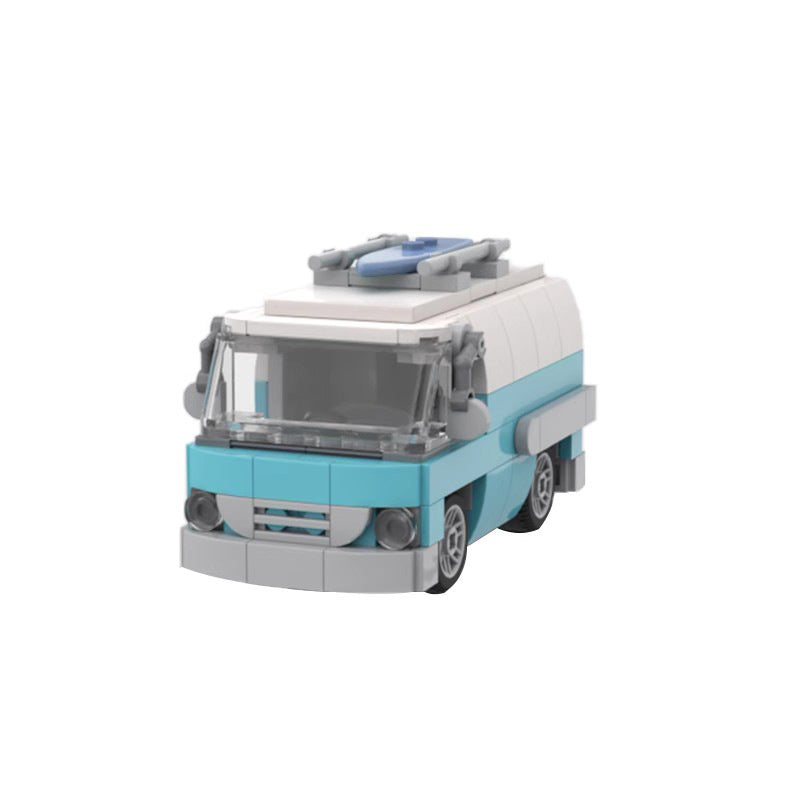 vintage surfer van building set | moc-49536 - 1