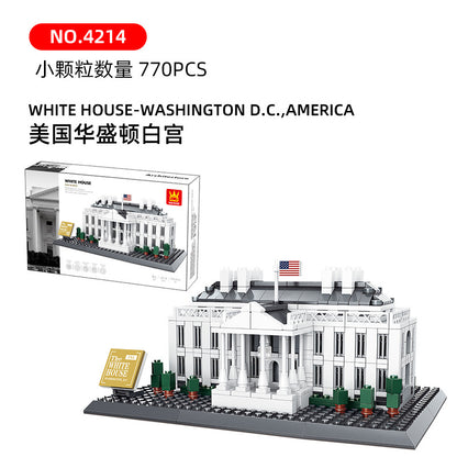 white house in washington building blocks set - wange bricks - 4