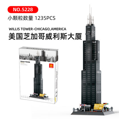 willis tower, chicago, usa - building blocks set - wange bricks - 4