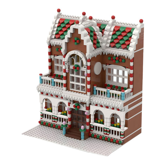 winter village town house building set | moc-200776 - 2