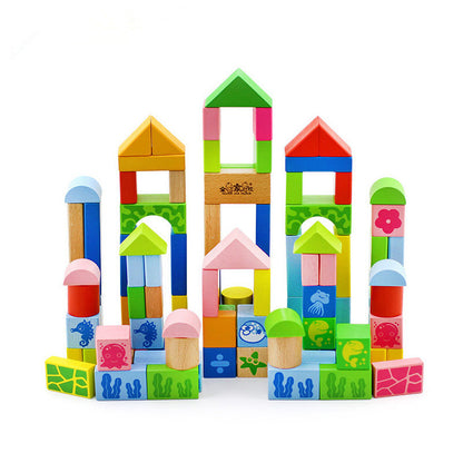 Wood Building Blocks Marine Animals 108 pcs 108 pcs