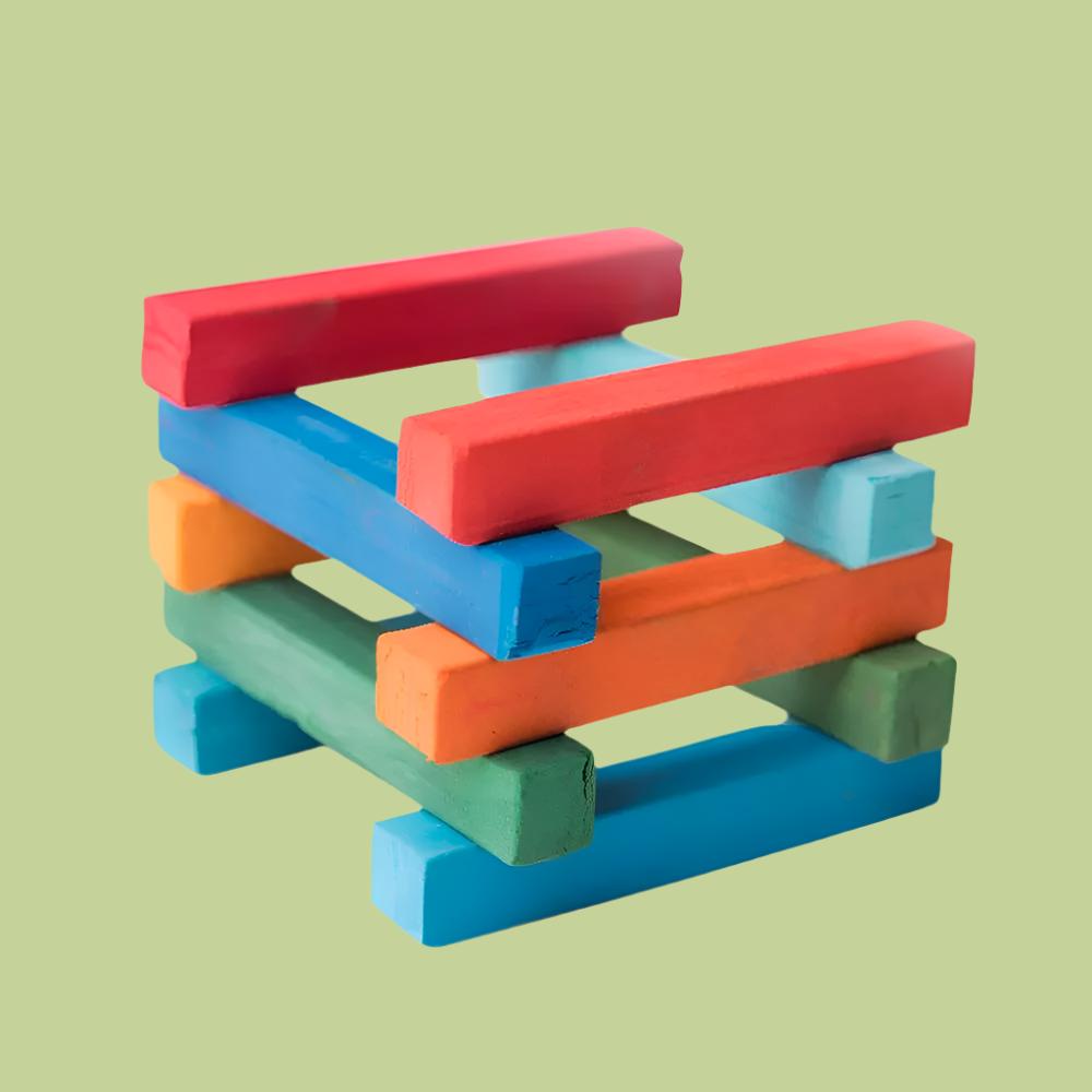 Colorful wooden blocks stacked on a white background, designed as a navigation thumbnail for easy access