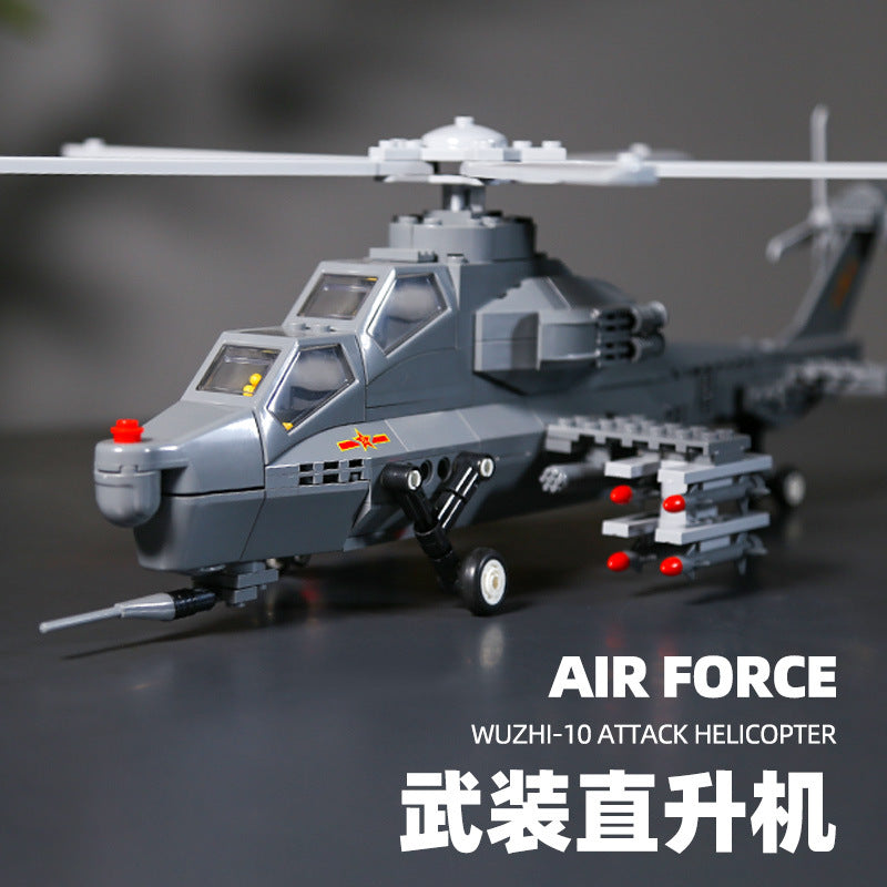 wuzhi-10 attack helicopter - building blocks set - wange bricks - 1