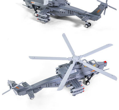 wuzhi-10 attack helicopter - building blocks set - wange bricks - 6