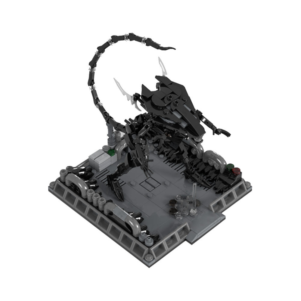 xenomorph queen building set | aliens micro diorama | moc-199999 - 4