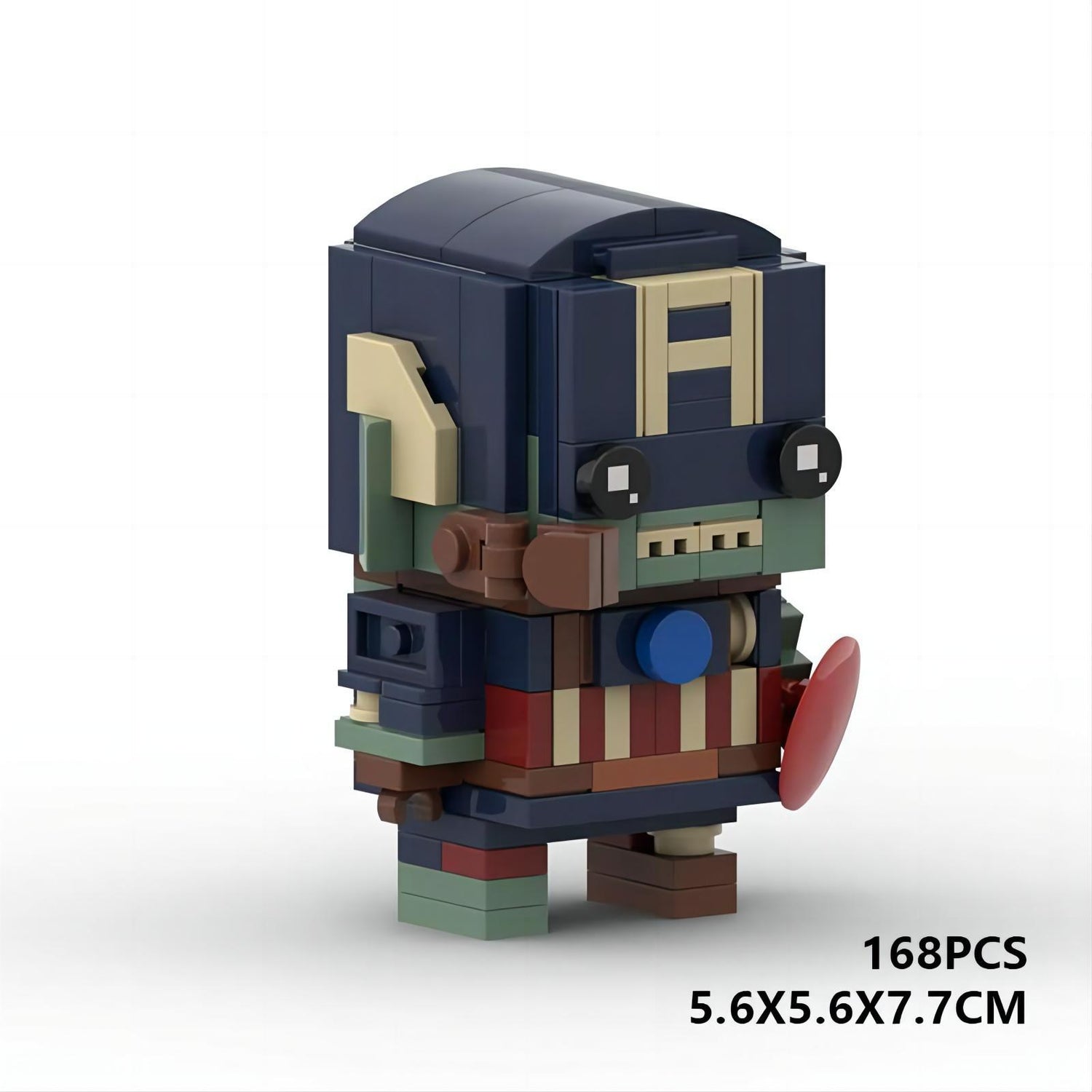 zombie captain america brickheadz building set | marvel | lego compatible - 5