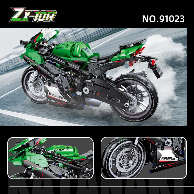 zx-10r motorcycle building blocks set - 867 pcs | jiestar 91023 - 3