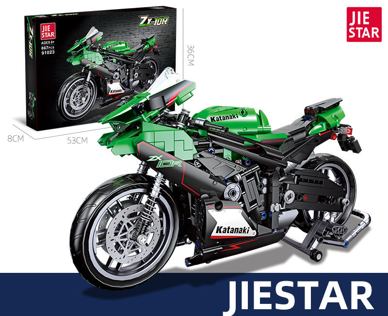 zx-10r motorcycle building blocks set - 867 pcs | jiestar 91023 - 5